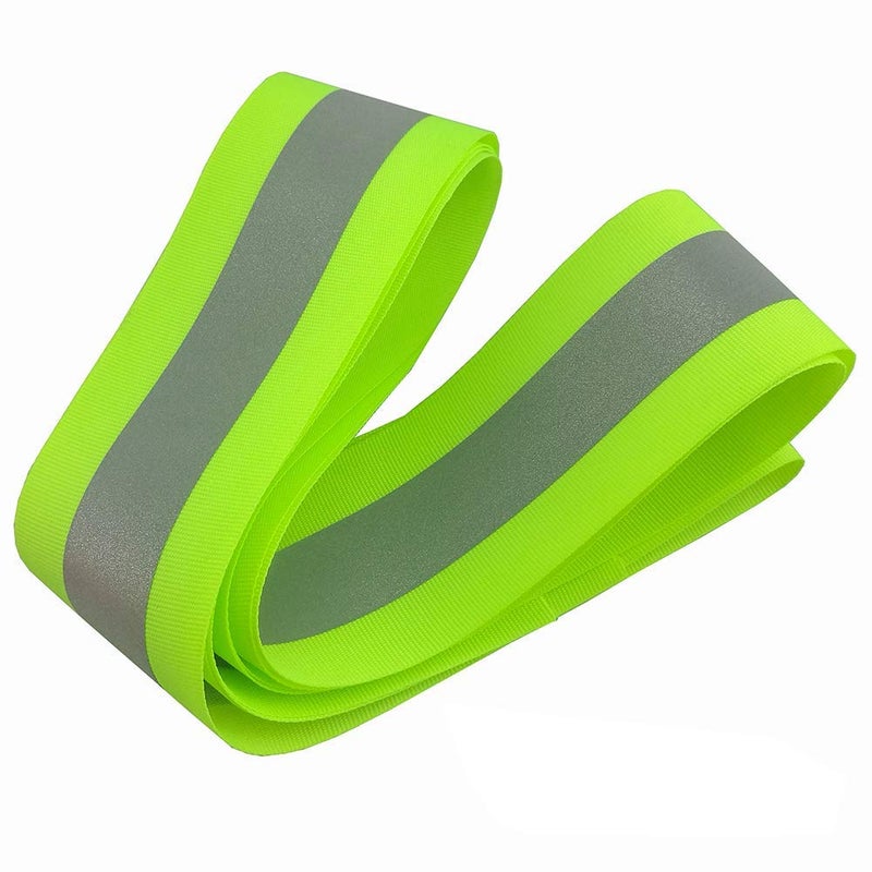 JINBING Silver Sew On Reflective Tape for Chothing Safety Fabric Webbing Trim Strip Green 2" x 16ft - Image 5
